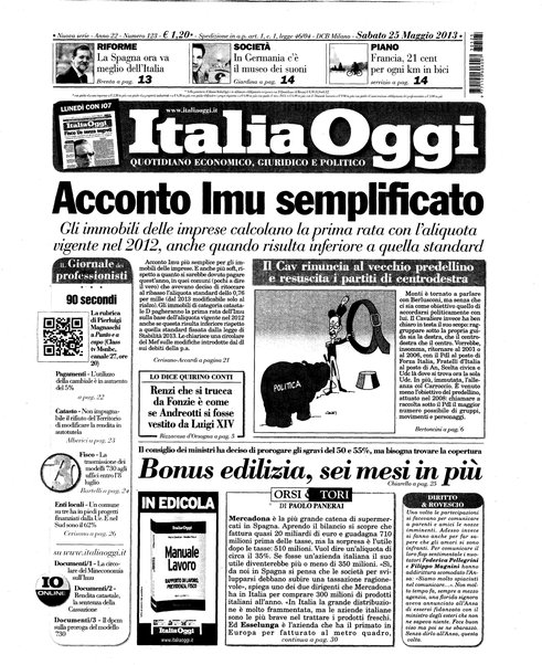 Italia oggi : quotidiano di economia finanza e politica